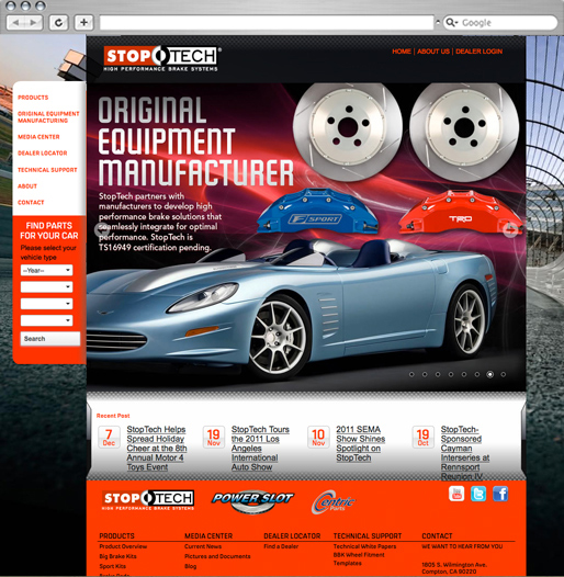 automotive aftermarket website design